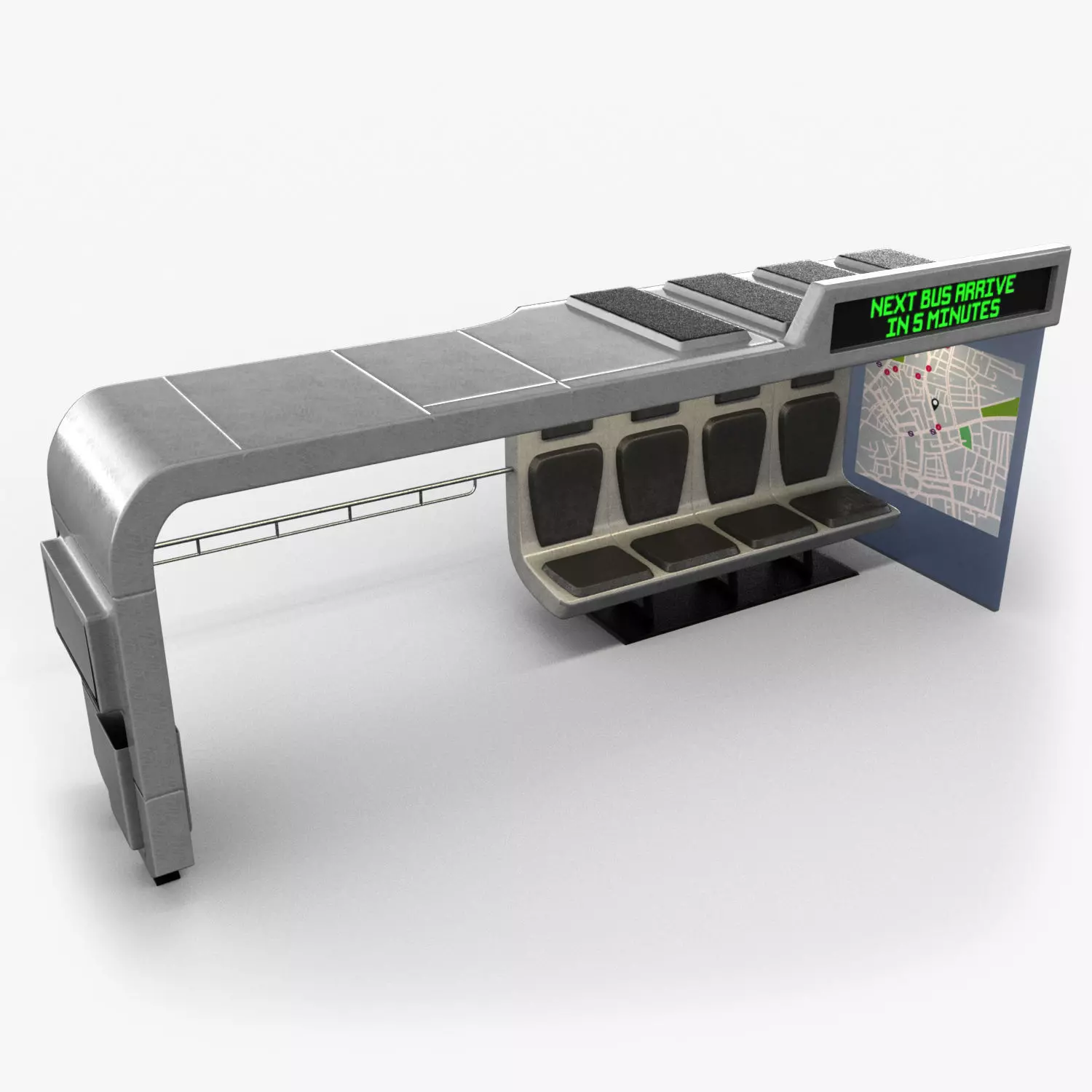 Bus Stop Low-poly 3D model_0