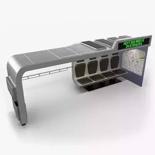 Bus Stop Low-poly 3D model