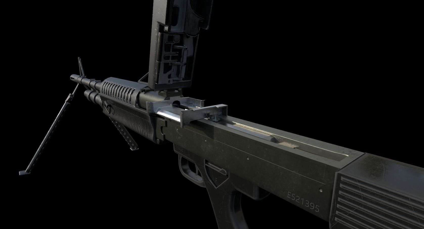 M60E1 Light Machinegun Low-poly 3D model_9