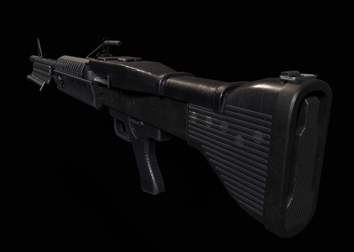 M60E1 Light Machinegun Low-poly 3D model_8