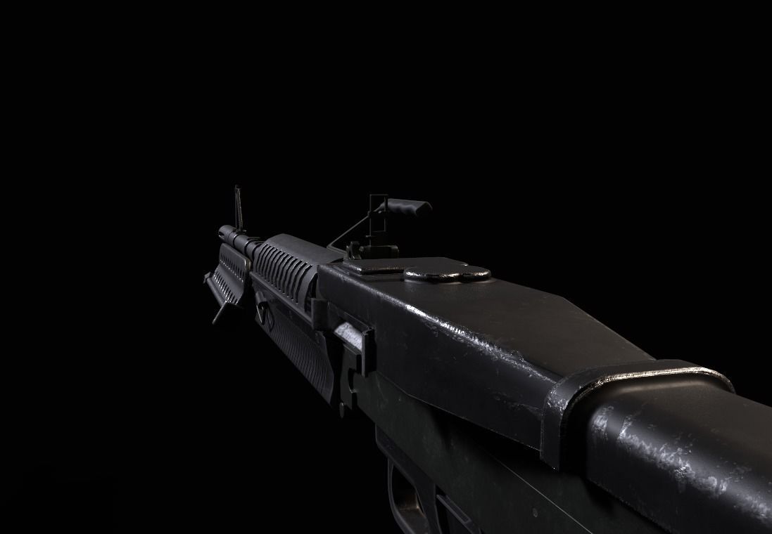 M60E1 Light Machinegun Low-poly 3D model_6