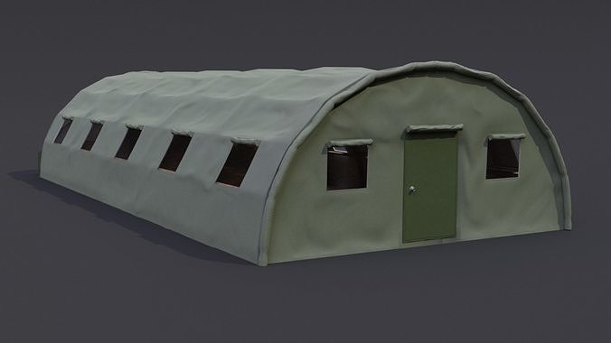 Military tent  Low-poly 3D model