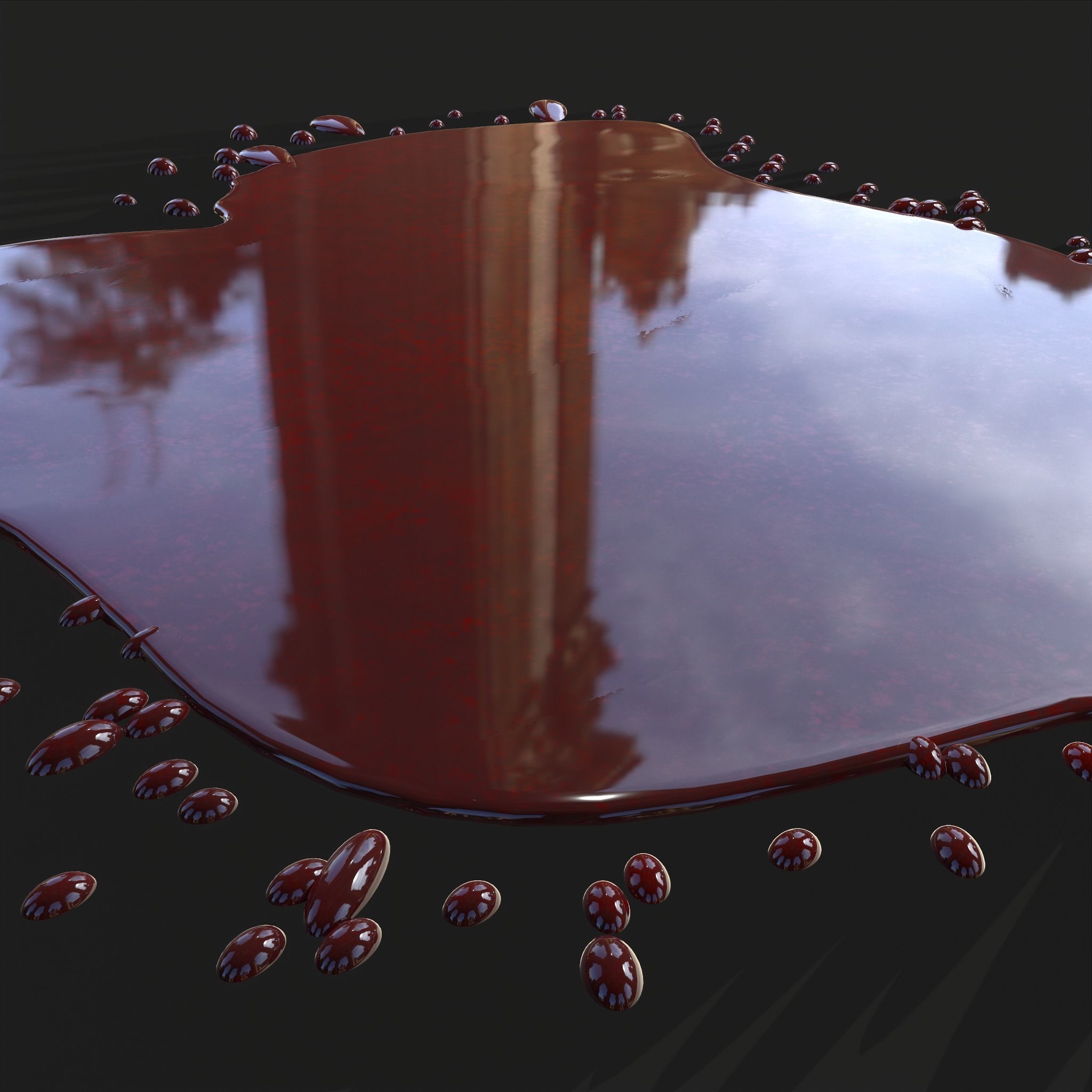 Blood Splatter Low-poly 3D model_12