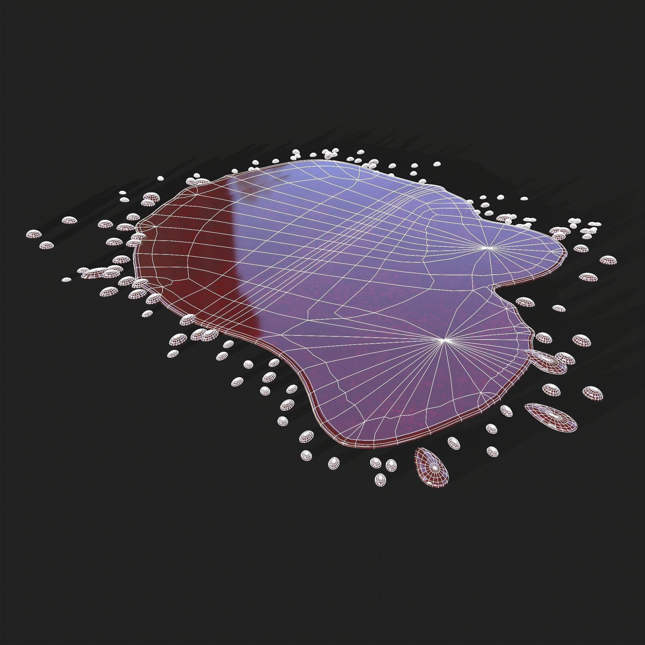 Blood Splatter Low-poly 3D model_2
