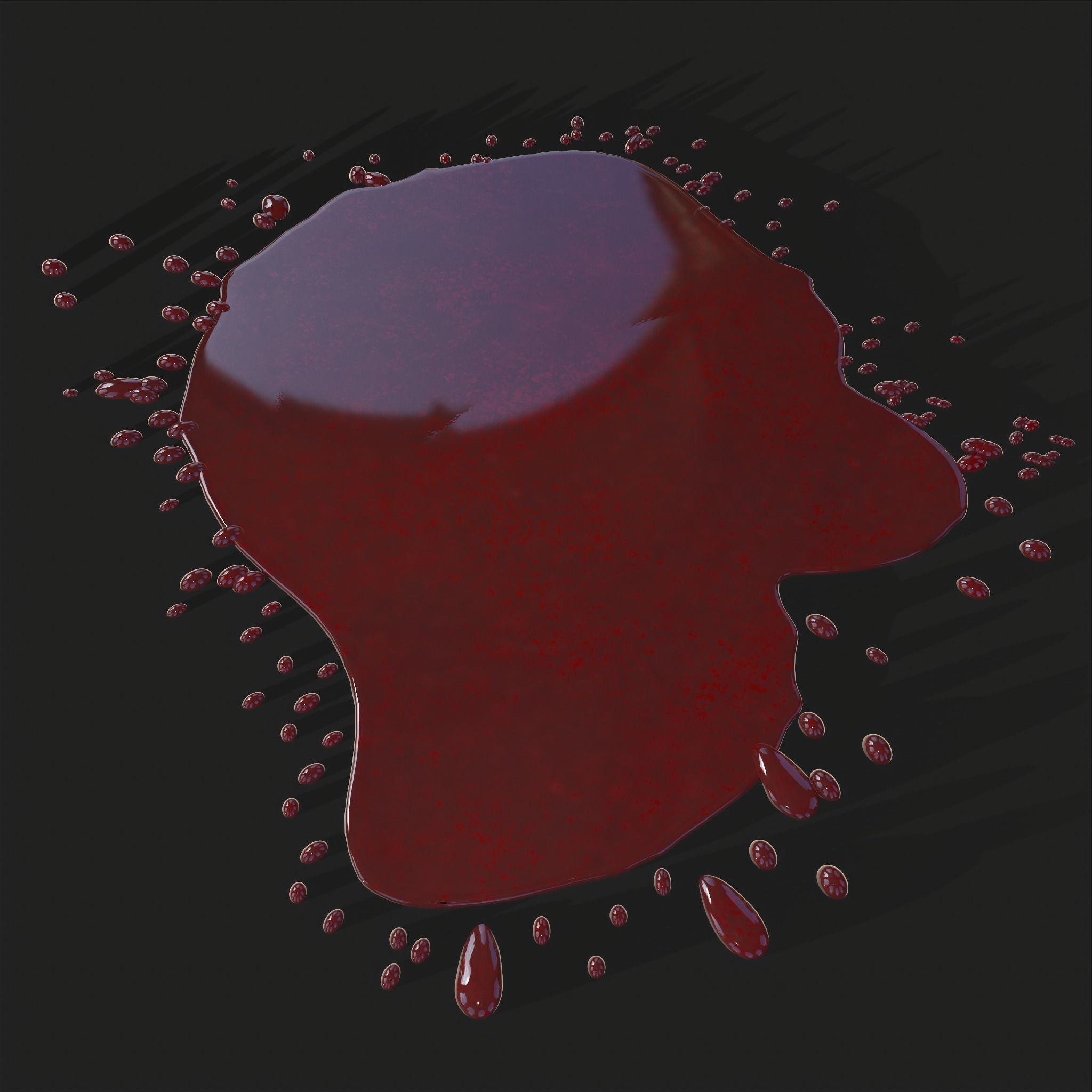 Blood Splatter Low-poly 3D model_5