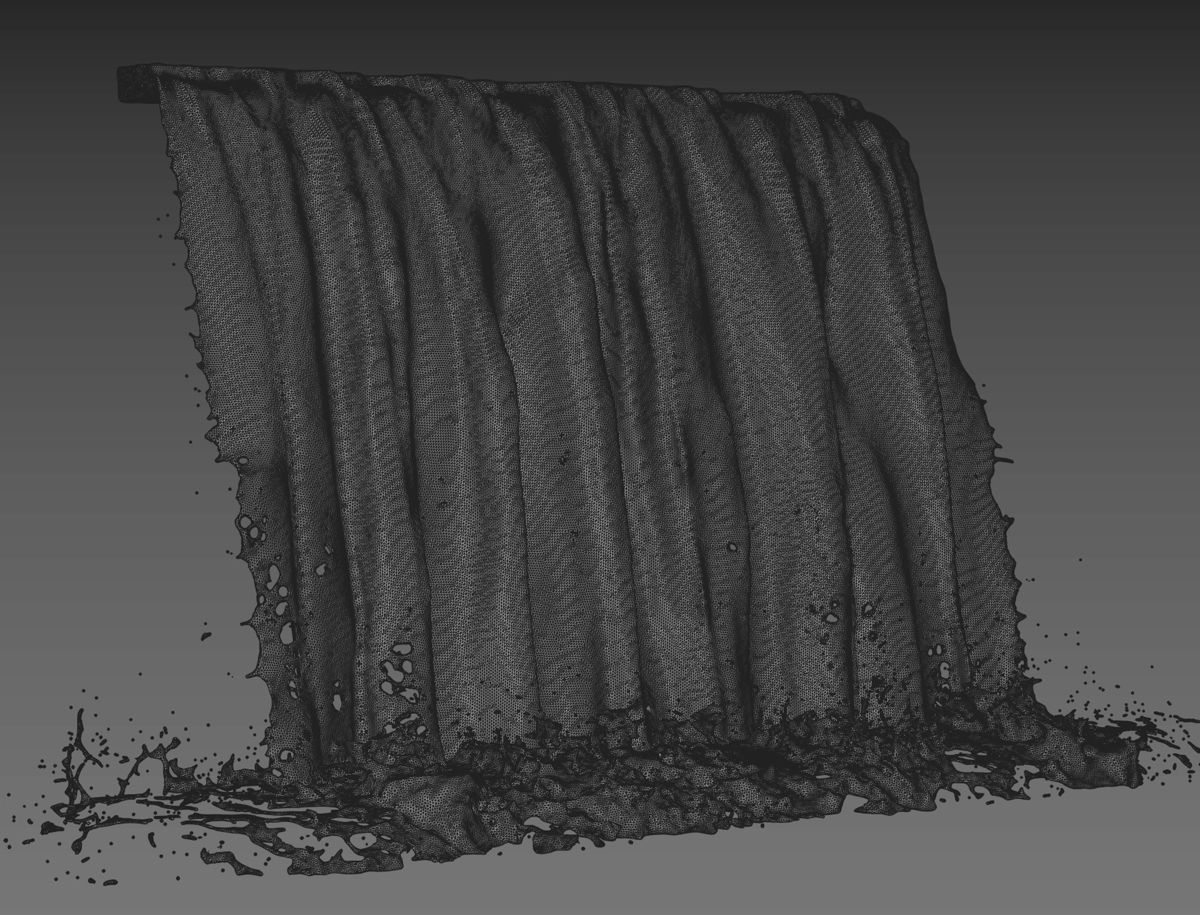 High Resolution Animated Waterfall 10 seconds 3D model_9