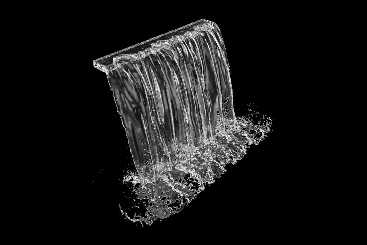 High Resolution Animated Waterfall 10 seconds 3D model_4