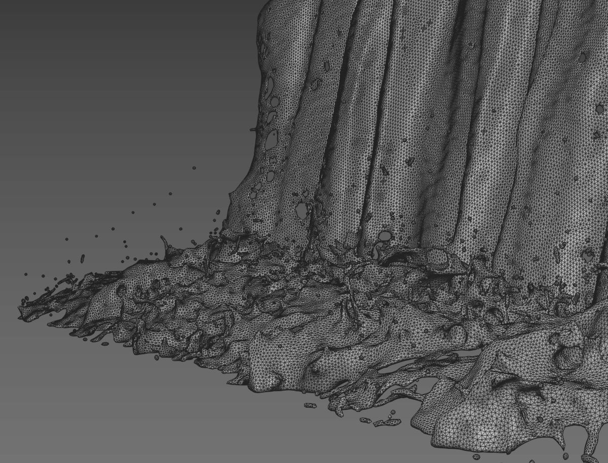 High Resolution Animated Waterfall 10 seconds 3D model_8