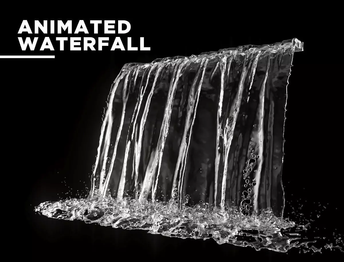 High Resolution Animated Waterfall 10 seconds 3D model_0