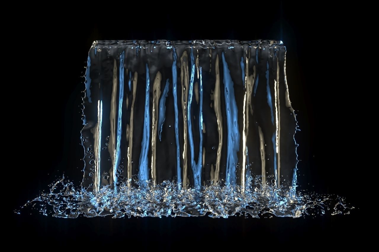 High Resolution Animated Waterfall 10 seconds 3D model_5