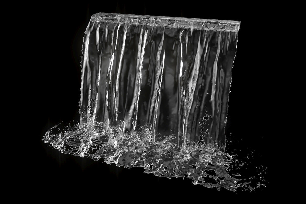 High Resolution Animated Waterfall 10 seconds 3D model_6
