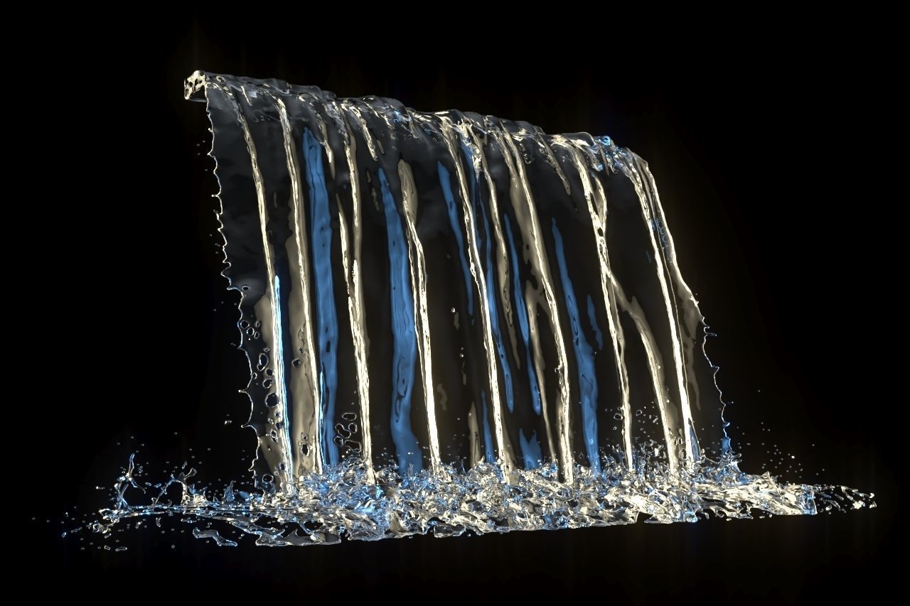 High Resolution Animated Waterfall 10 seconds 3D model_7