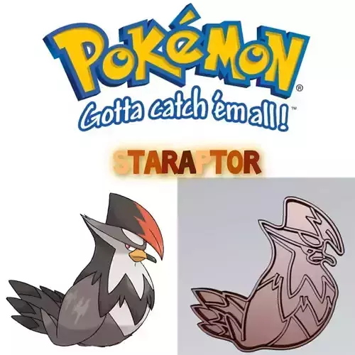 Amazing Pokemon Staraptor Cookie Cutter Stamp Cake Decorating 