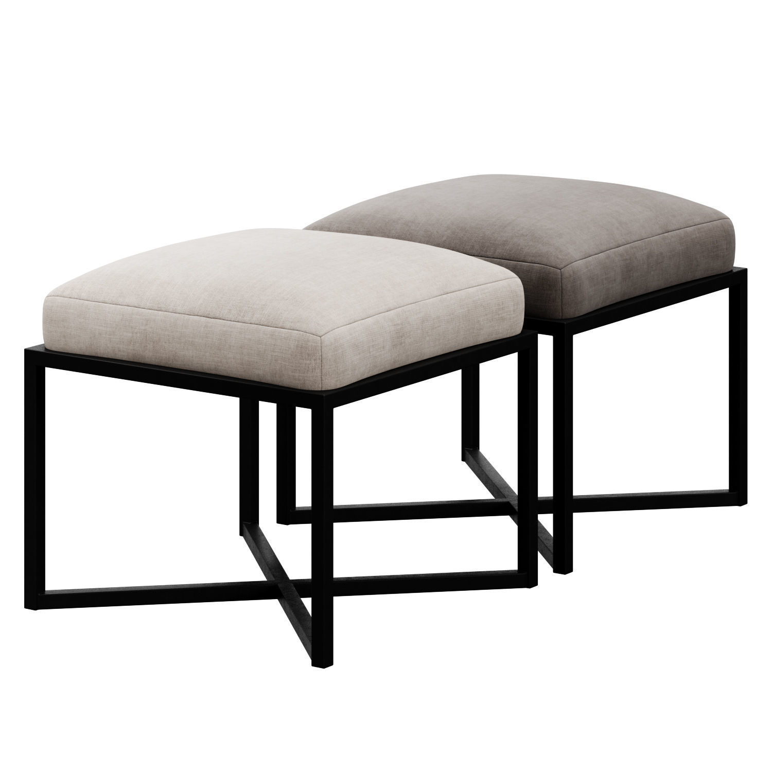 Four Hands Nadia Accent Stool 3D model_2