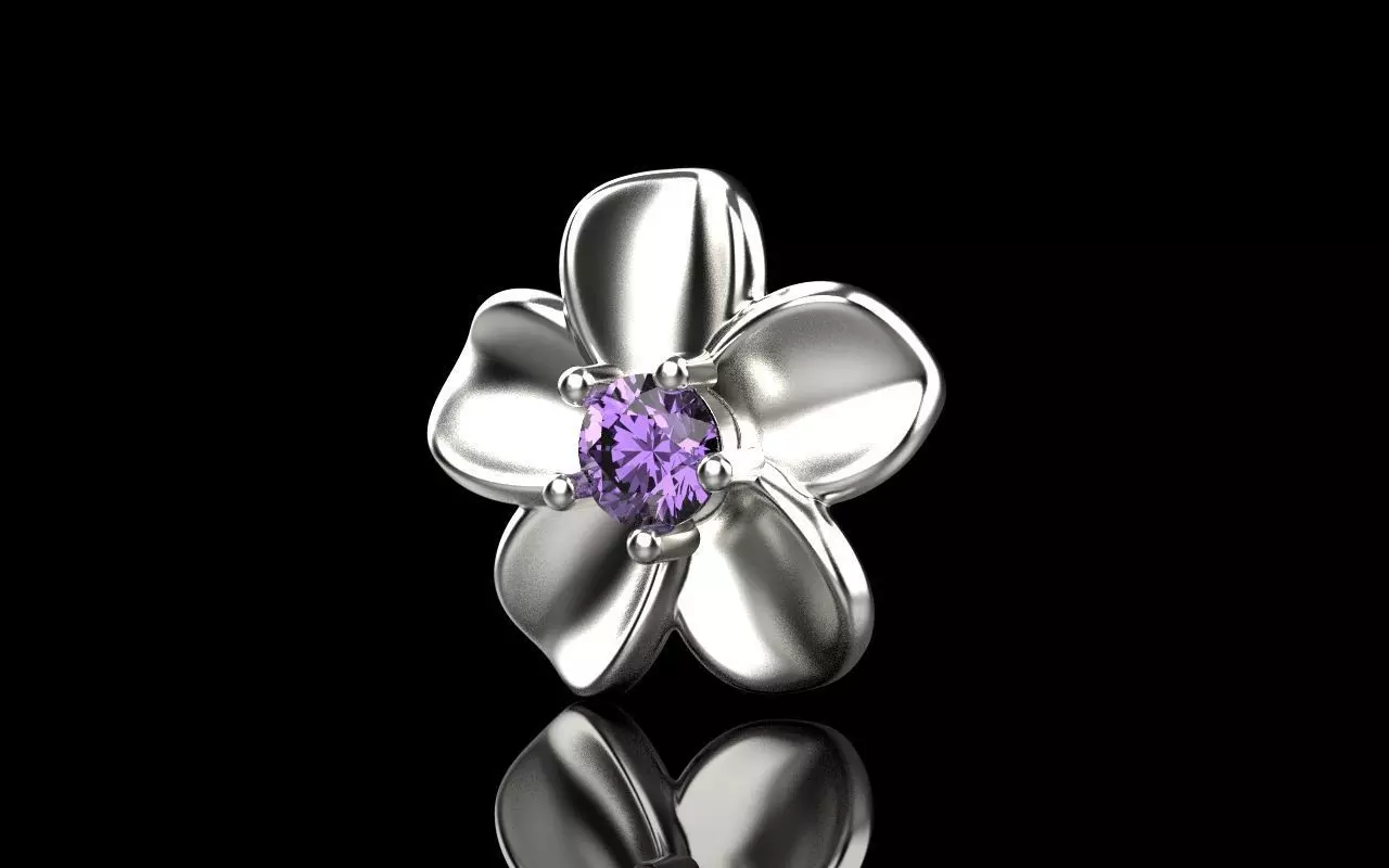 flower pendant 3D print model_0