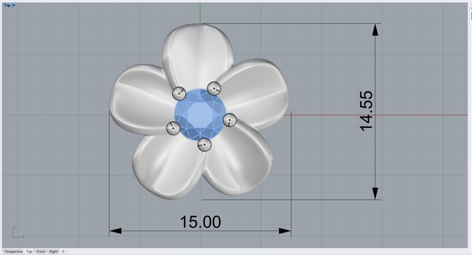 flower pendant 3D print model_2