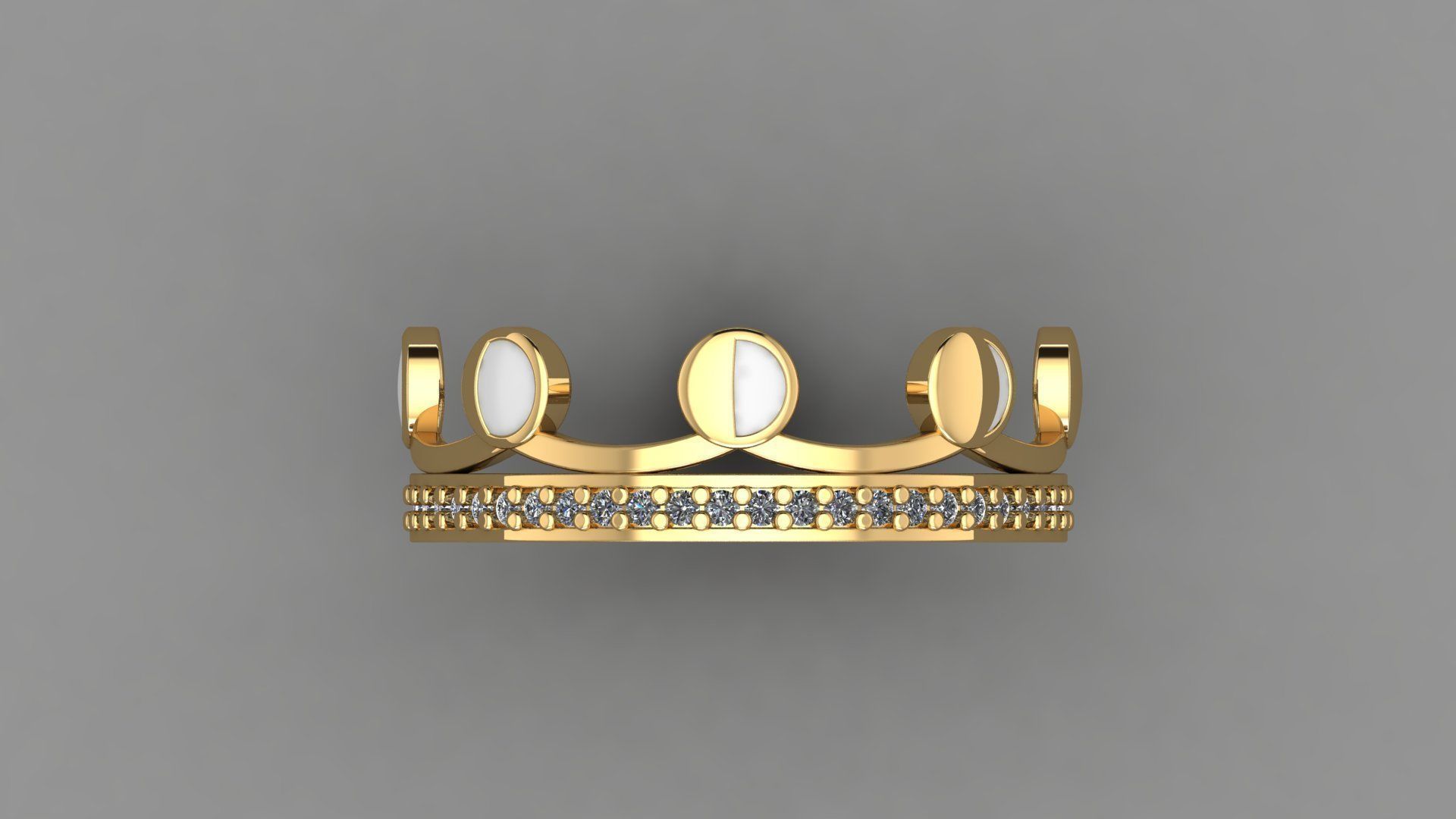 Moon Croun 33 Set rings 3D print model_8