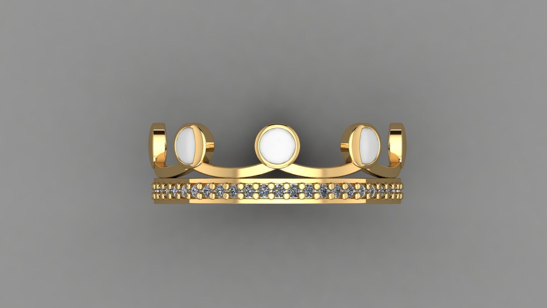 Moon Croun 33 Set rings 3D print model_6