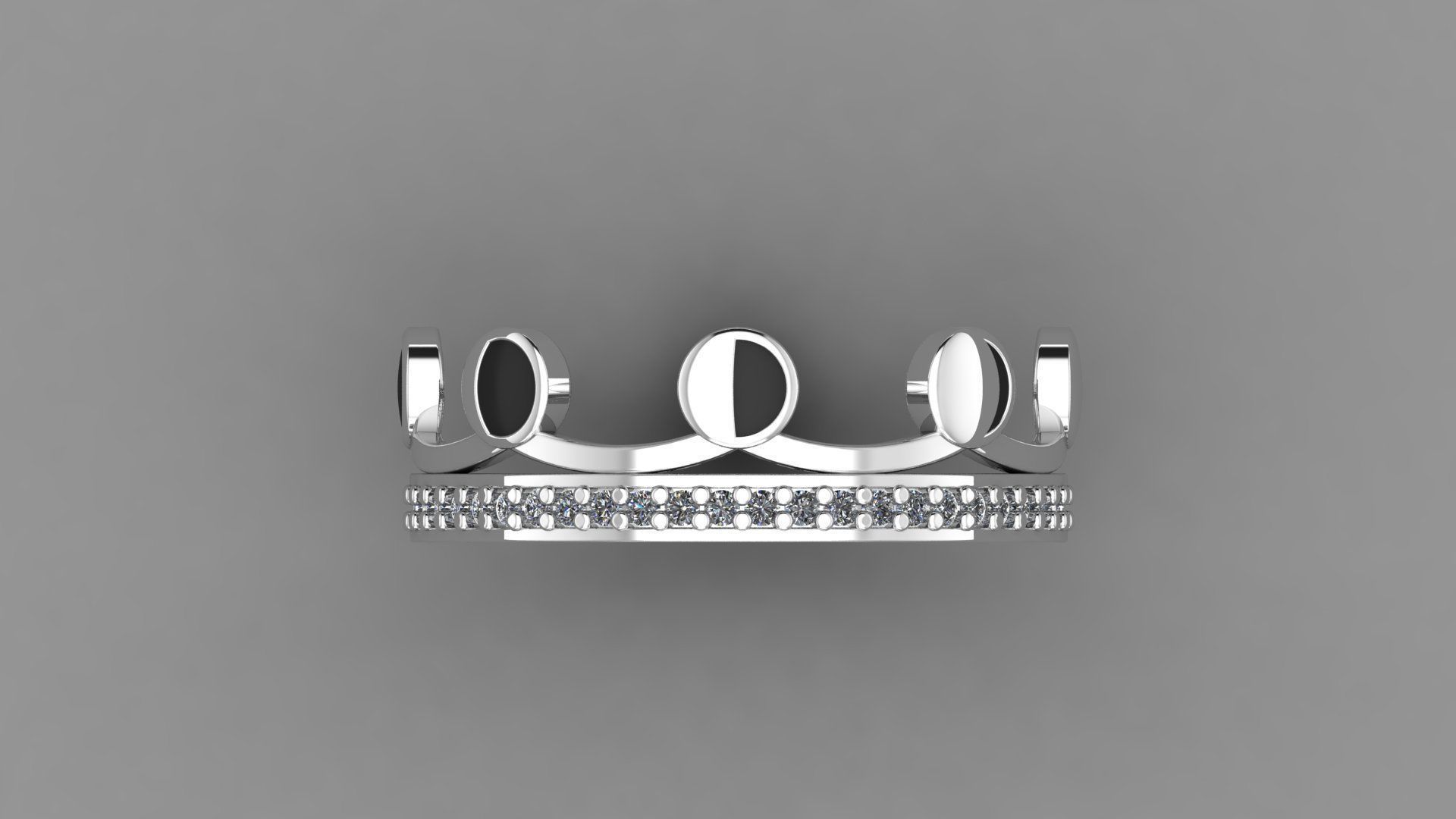 Moon Croun 33 Set rings 3D print model_16