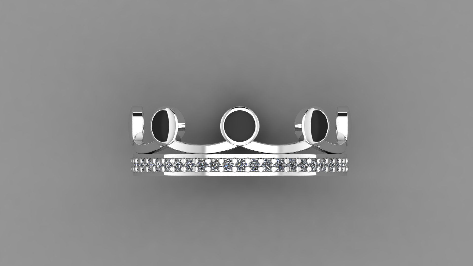 Moon Croun 33 Set rings 3D print model_14