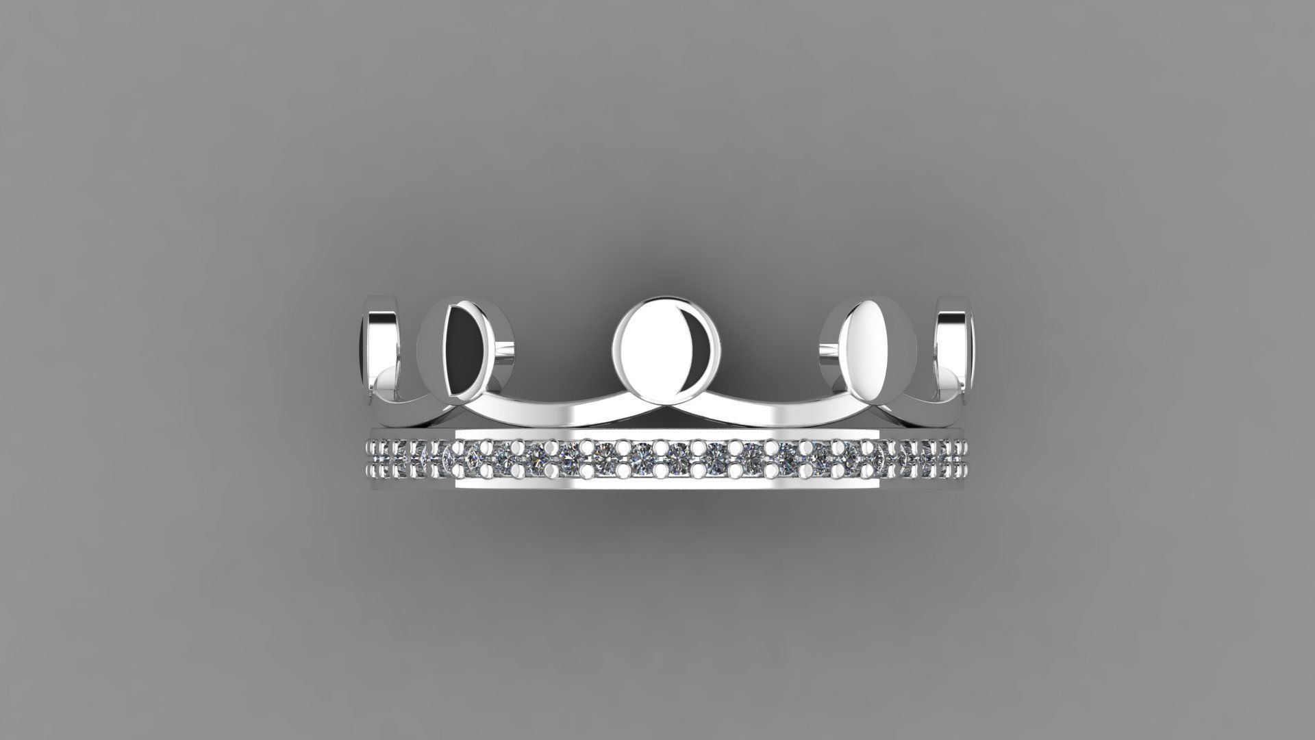 Moon Croun 33 Set rings 3D print model_17