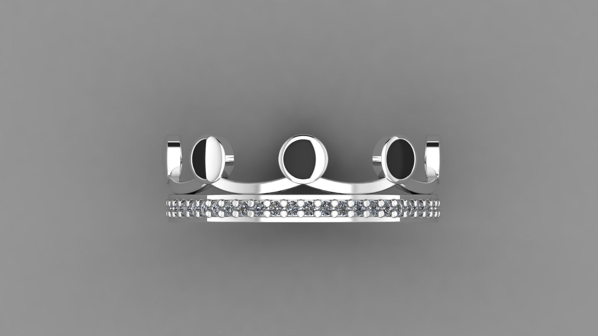 Moon Croun 33 Set rings 3D print model_13