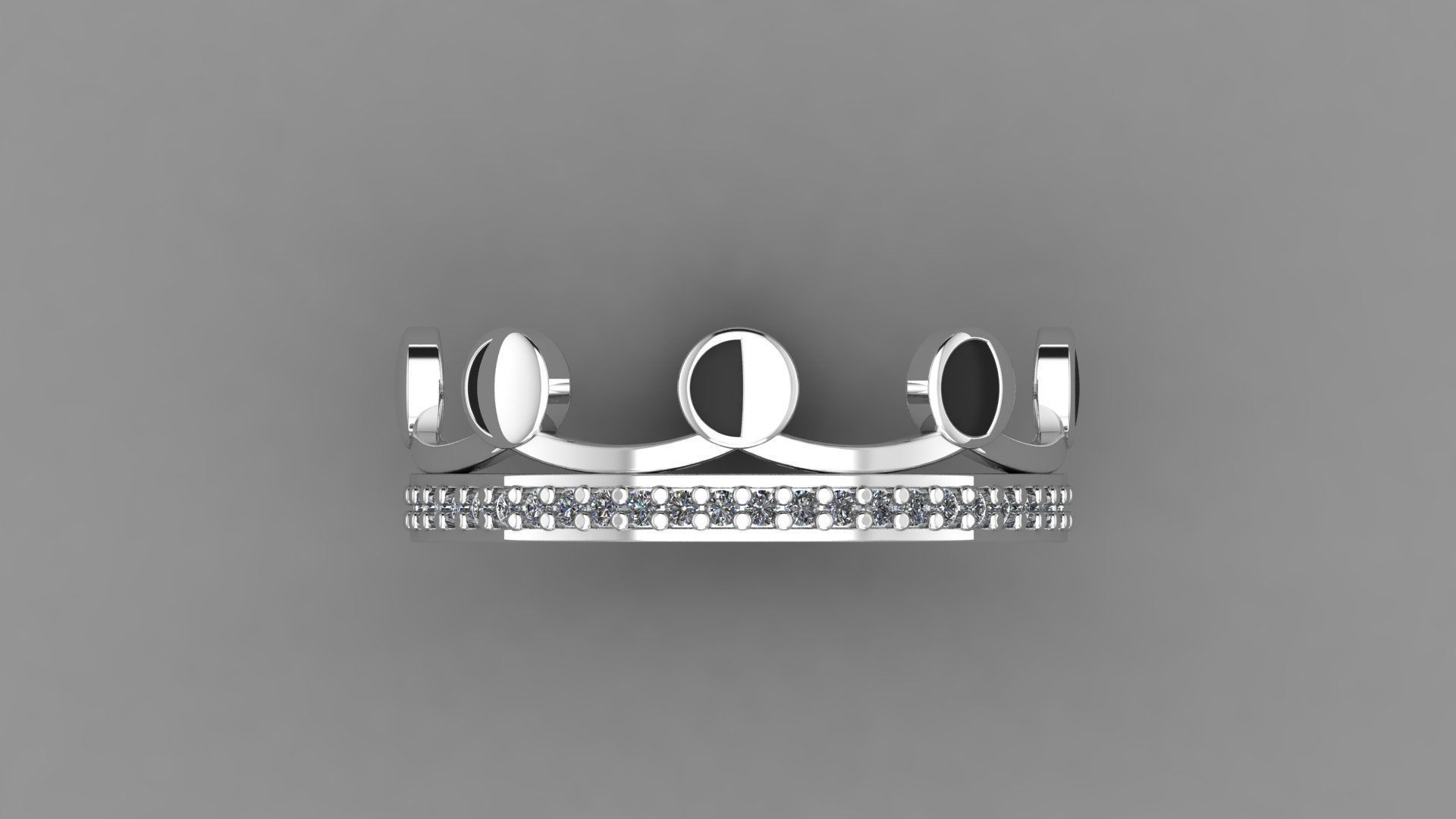 Moon Croun 33 Set rings 3D print model_12