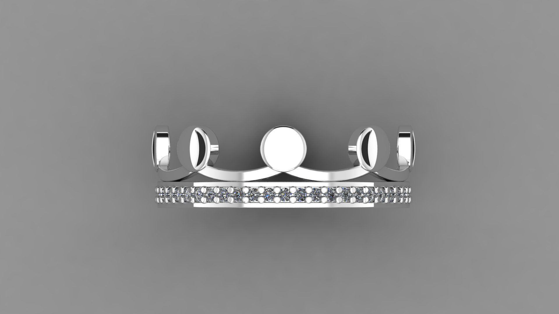 Moon Croun 33 Set rings 3D print model_10