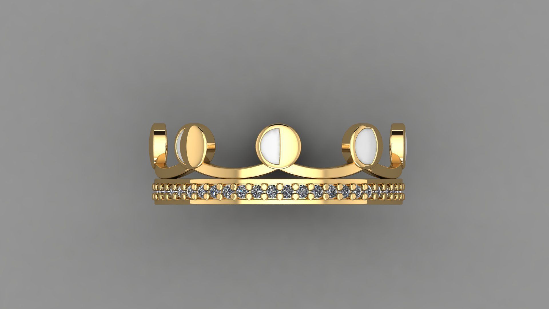 Moon Croun 33 Set rings 3D print model_4