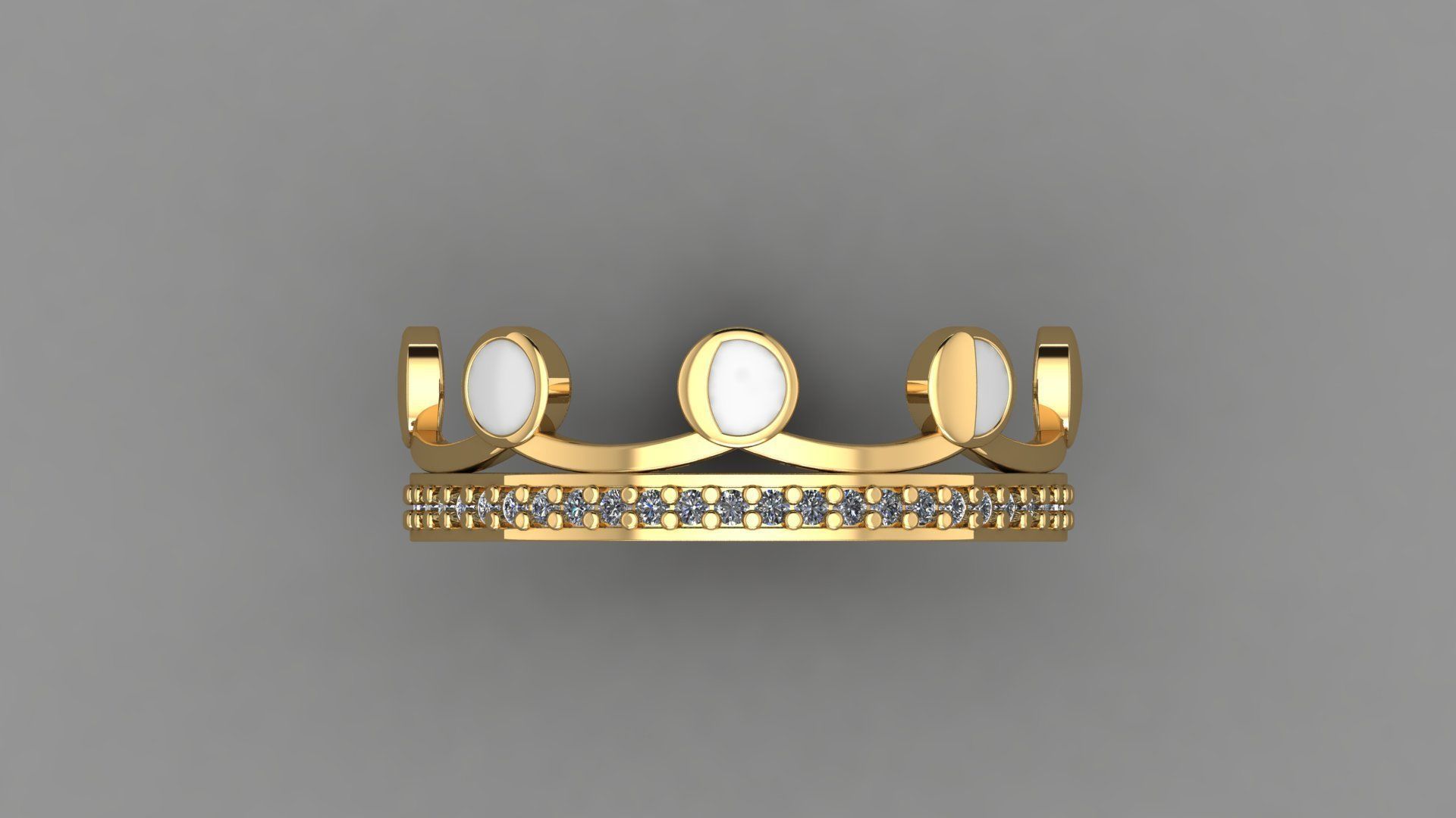 Moon Croun 33 Set rings 3D print model_7