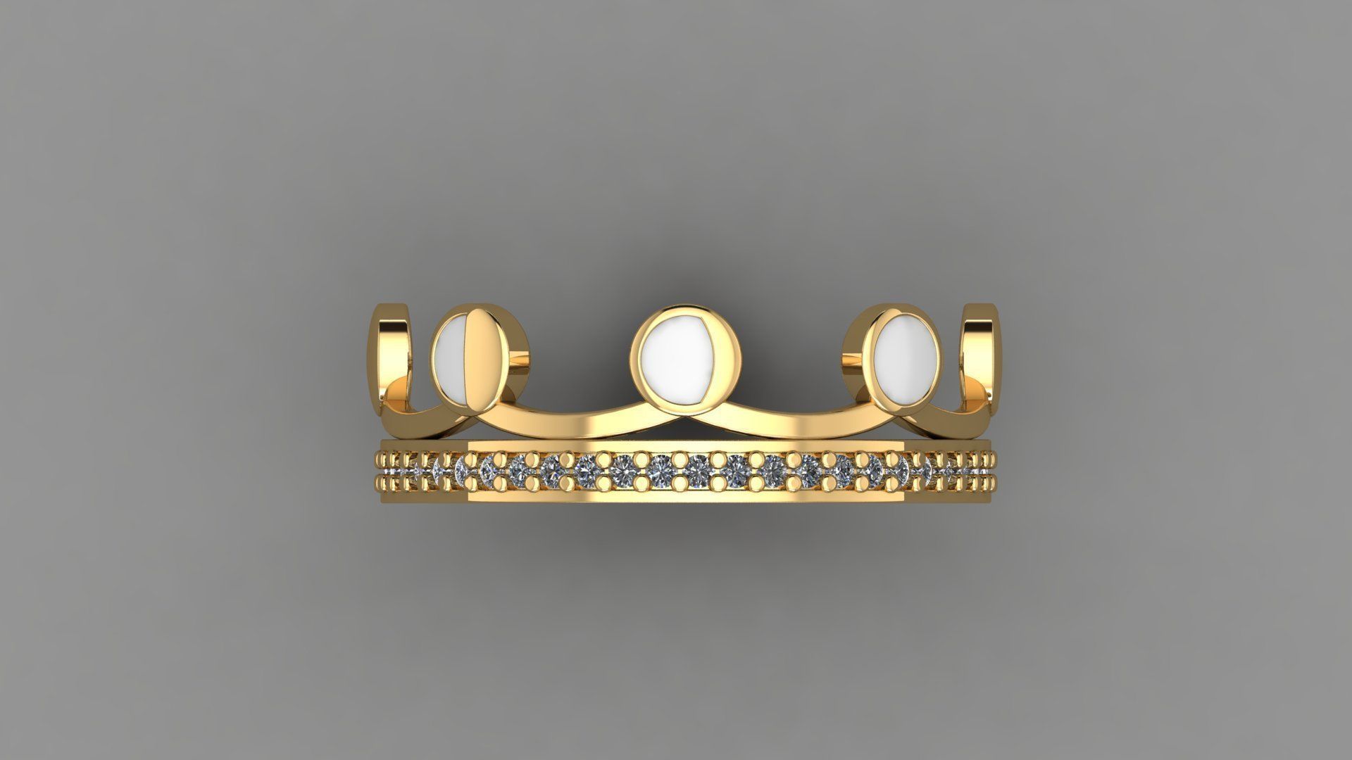 Moon Croun 33 Set rings 3D print model_5