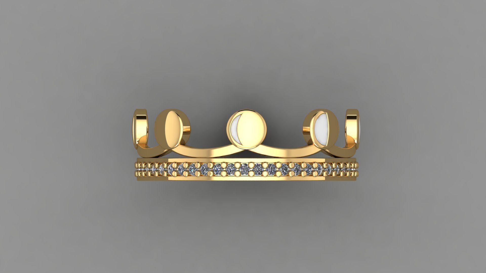 Moon Croun 33 Set rings 3D print model_3