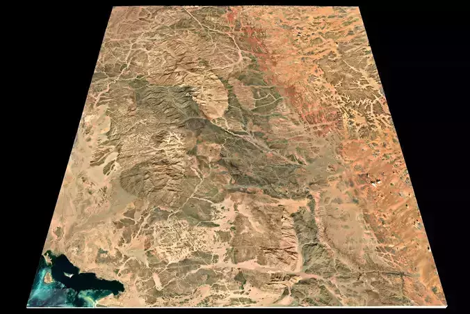 NEOM city topography Saudi Arabia - tile n28 e35 3D model