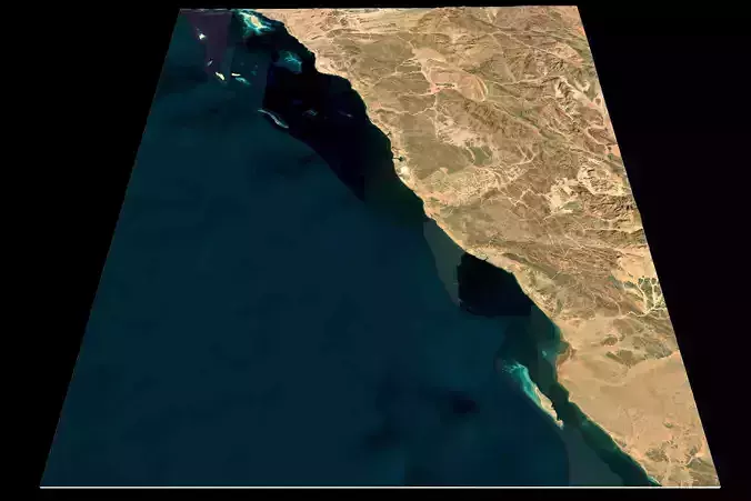 NEOM city topography Saudi Arabia - tile n27 e35 3D model
