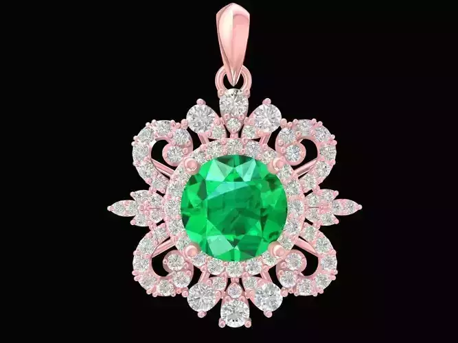 Vintage Floral Diamond Pendant Jewelry for Women  2777