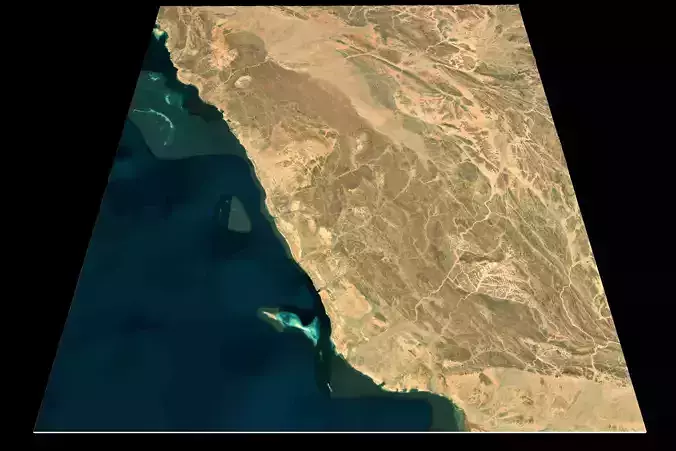NEOM city topography Saudi Arabia - tile n26 e36 3D model