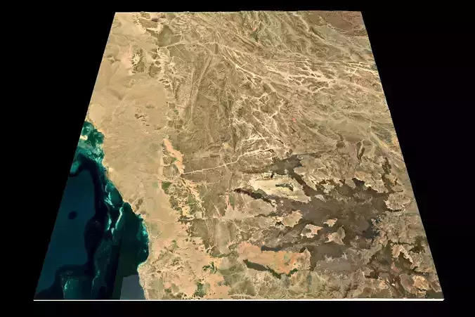 NEOM city topography Saudi Arabia - tile n25 e37 3D model