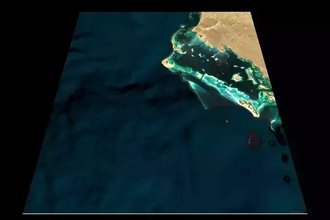 NEOM city topography Saudi Arabia - tile n25 e36 3D model