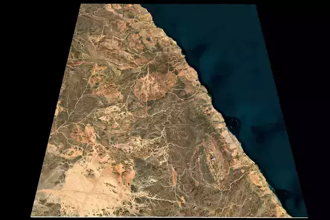 NEOM city topography Saudi Arabia - tile n25 e34 3D model