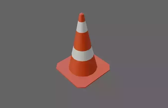 Street Cone Low-poly 3D model