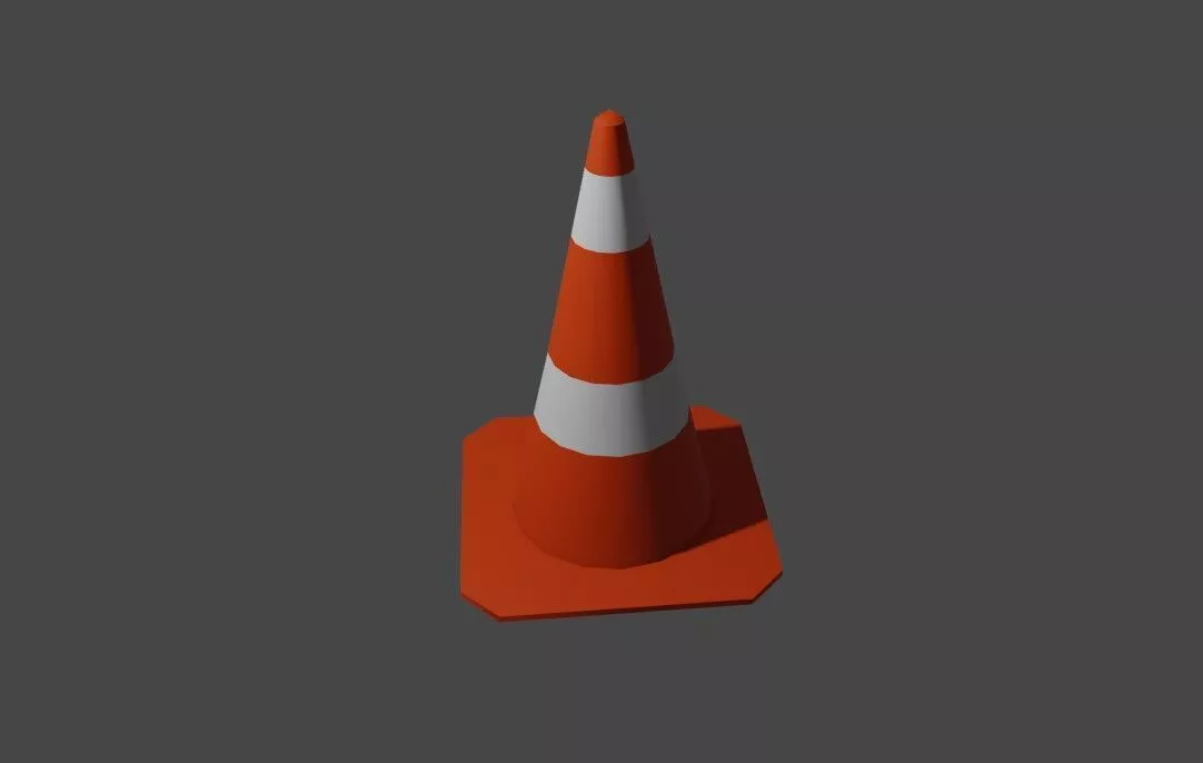 Street Cone Low-poly 3D model