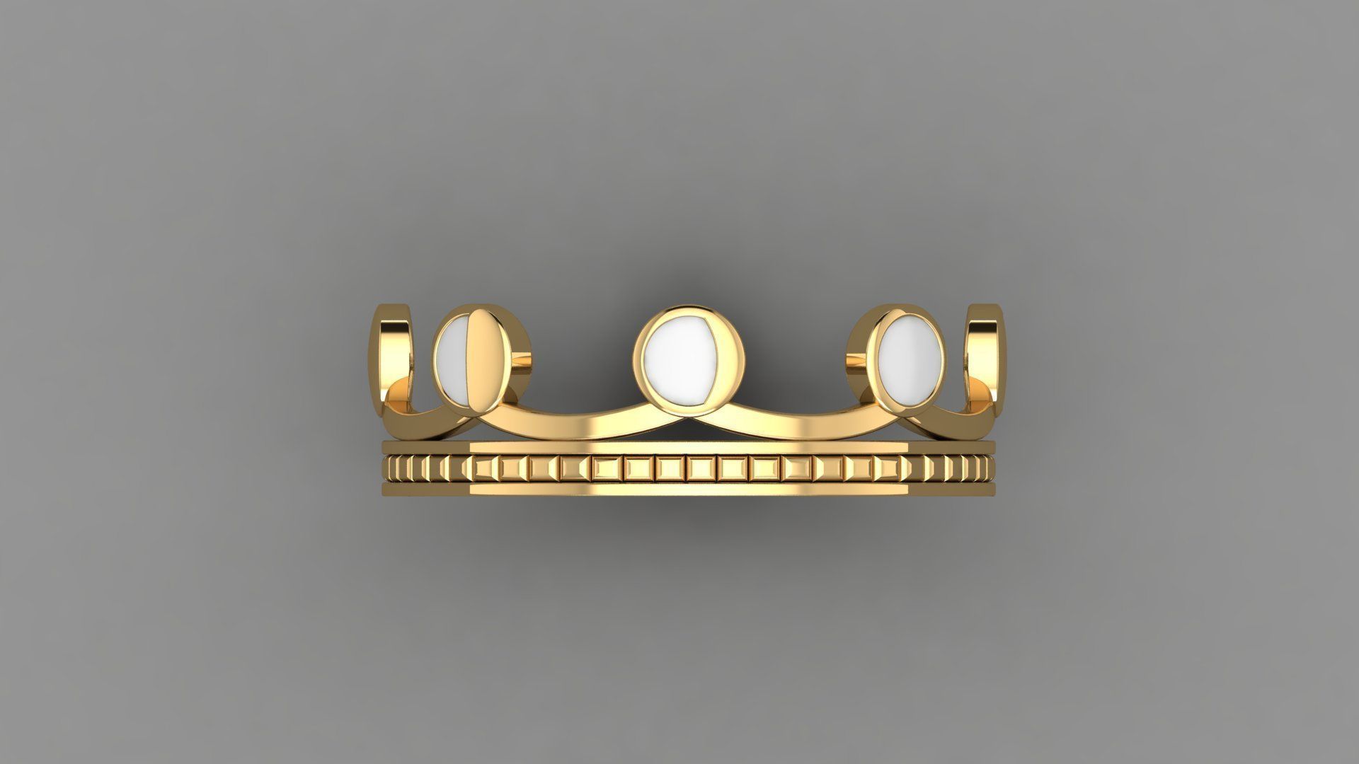 Moon Croun  33 Set rings v2 3D print model_5