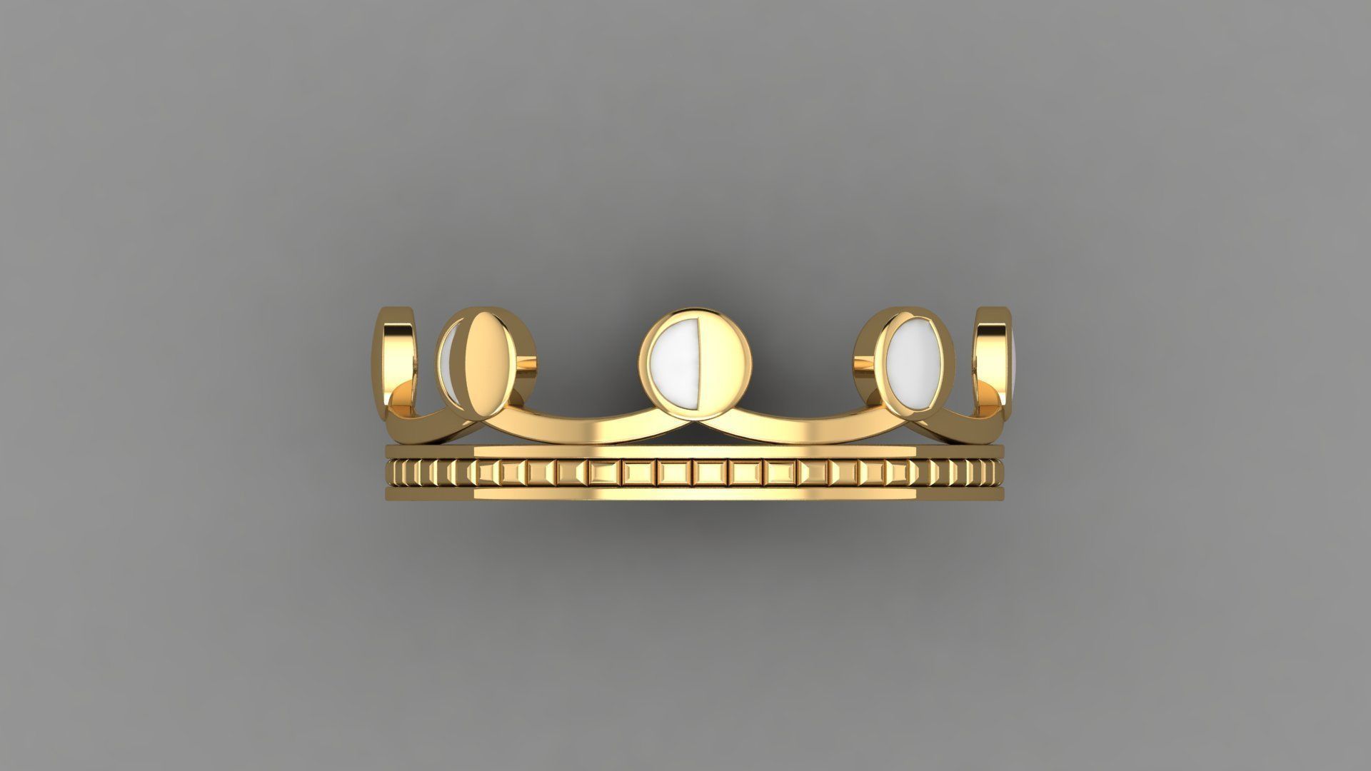 Moon Croun  33 Set rings v2 3D print model_4