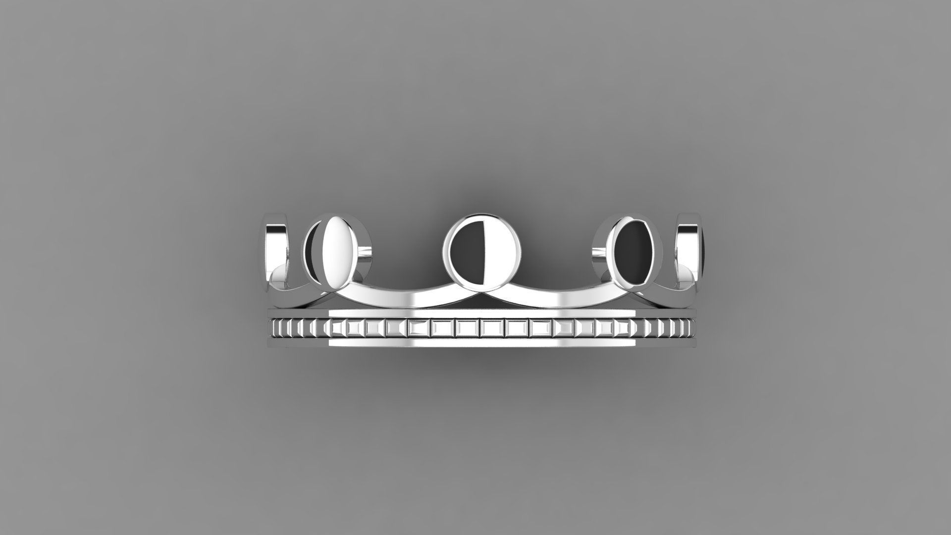 Moon Croun  33 Set rings v2 3D print model_12