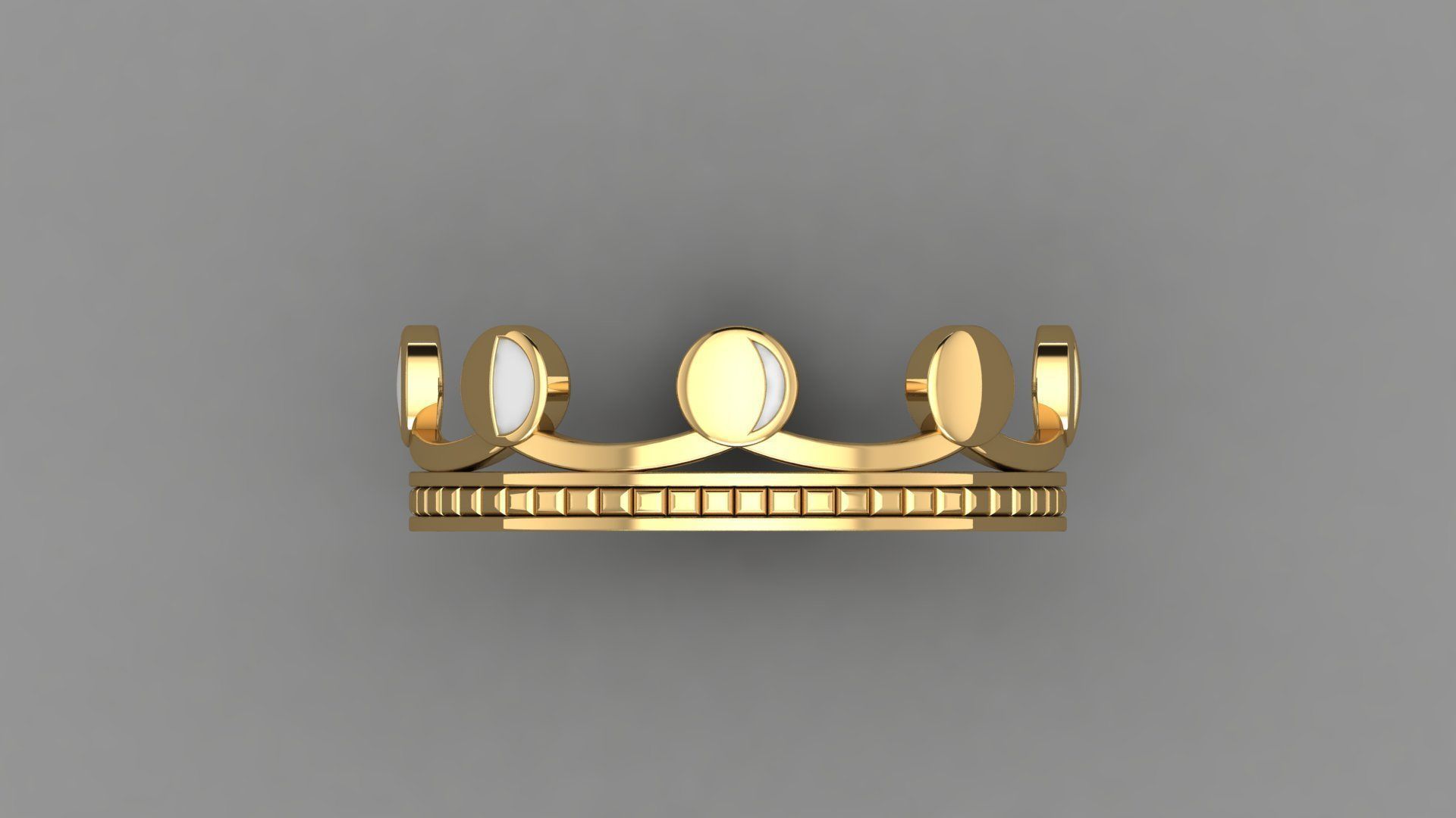 Moon Croun  33 Set rings v2 3D print model_9