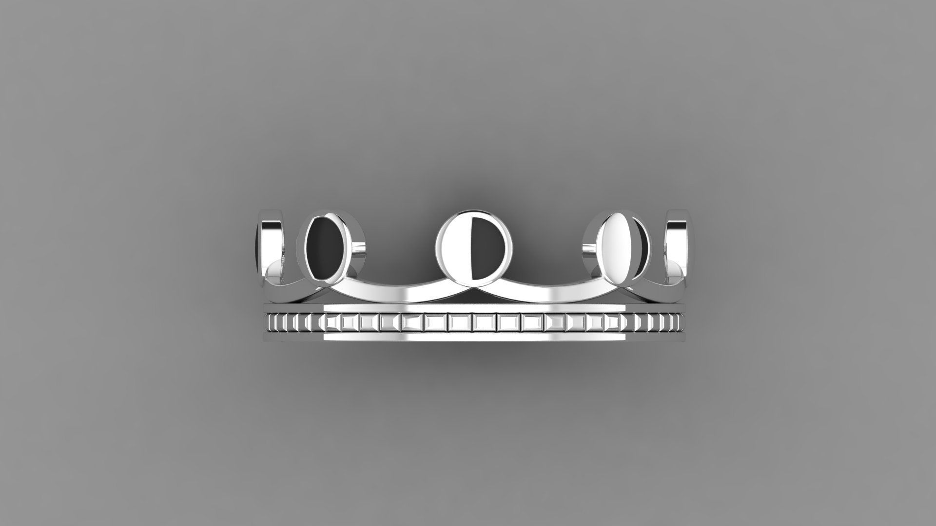 Moon Croun  33 Set rings v2 3D print model_16