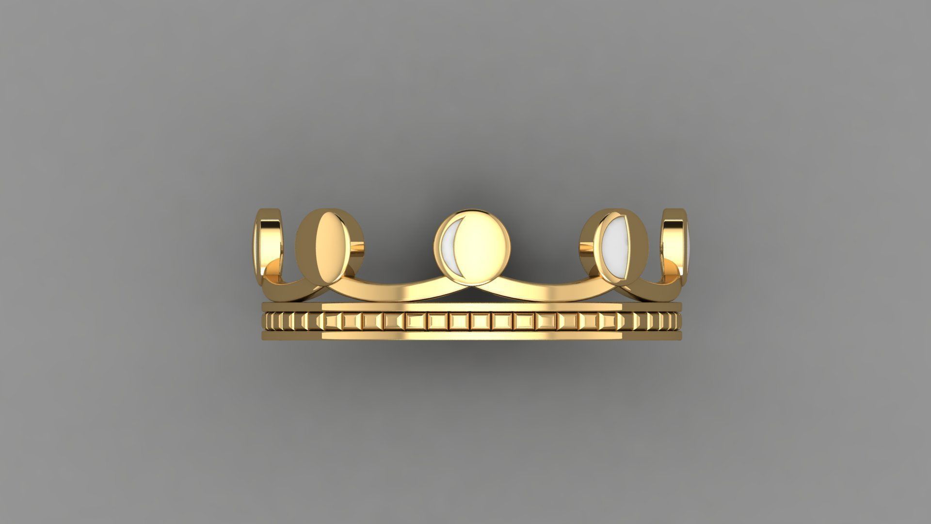 Moon Croun  33 Set rings v2 3D print model_3