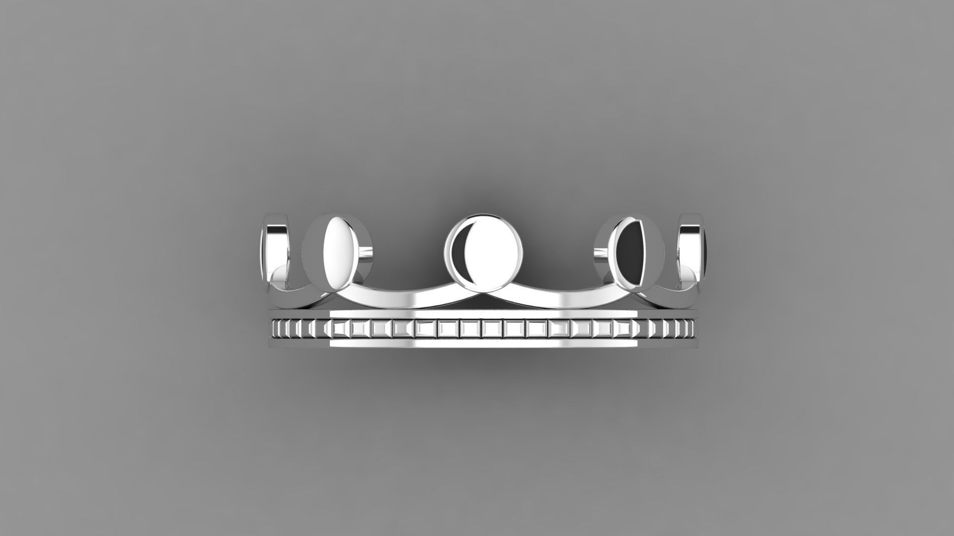 Moon Croun  33 Set rings v2 3D print model_11