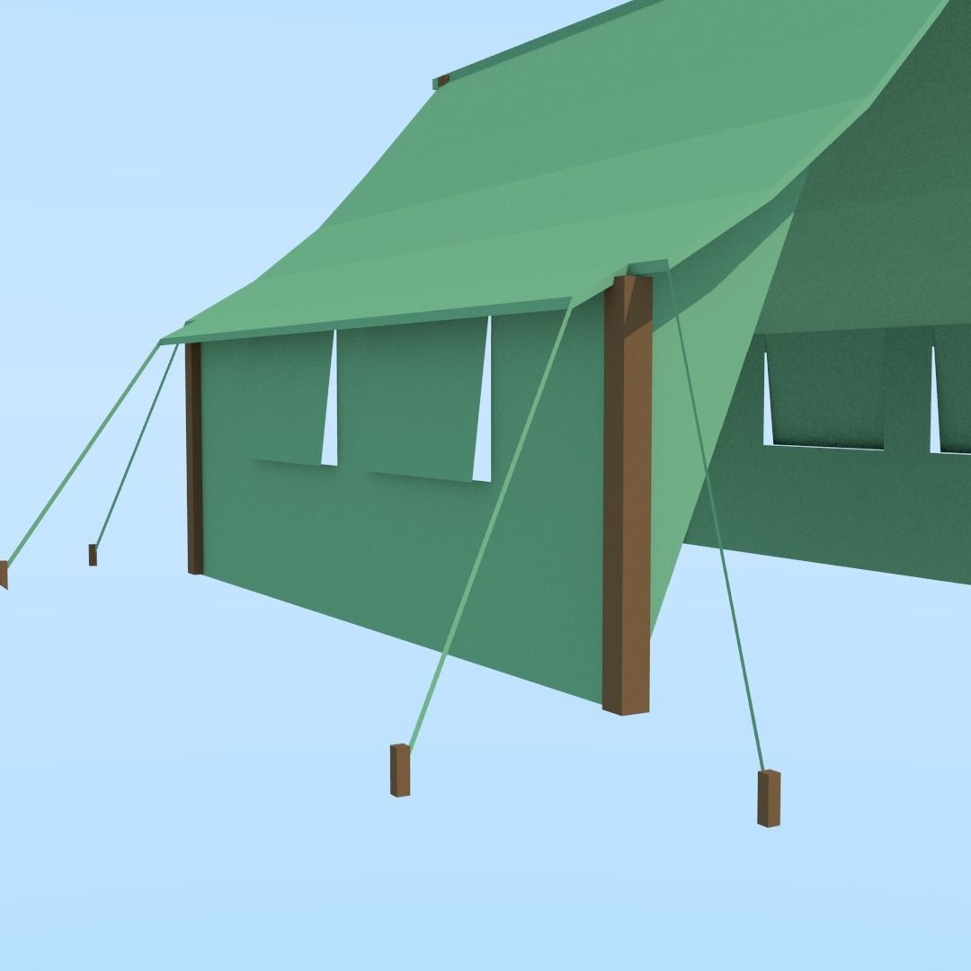 Military TENT Free low-poly 3D model_4
