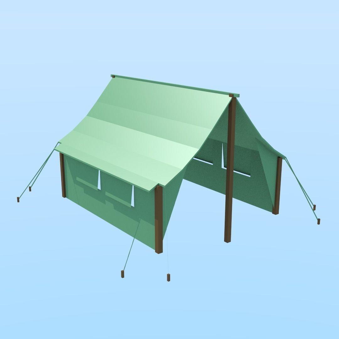 Military TENT Free low-poly 3D model_6